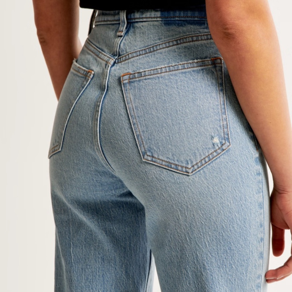 ABERCROMBIE & FITCH 90s super high-rise straight jeans. Size: 27 LONG - Picture 6 of 14